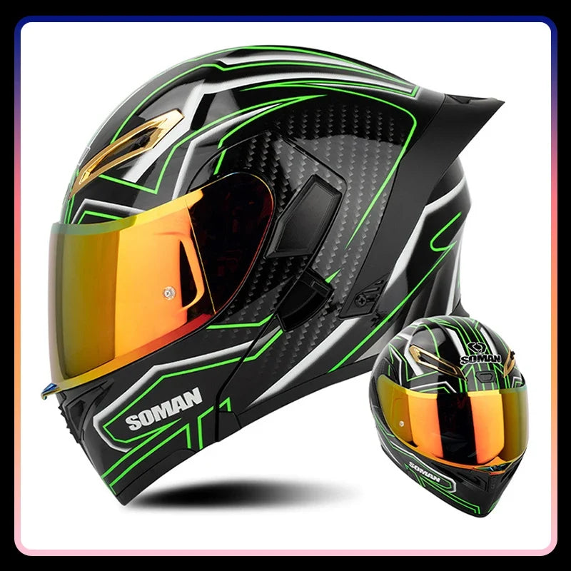 Modular Full-Face Motorcycle Helmet with Dual Visor | Fioriscas