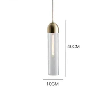 Suspension en verre Liora avec finition en métal poli