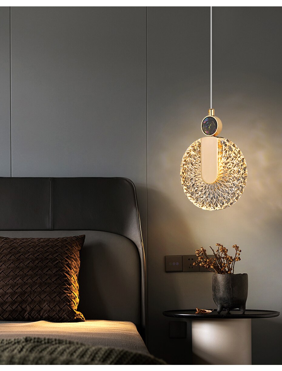 Aurelia-hanglamp, goudkleurige kristalafwerking, instelbare wittint-optie