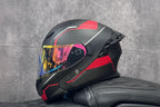 Motorcycle Helmet, Modular Flip-Up Design With Twin-Lens Shield, DOT Certified