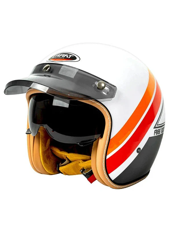 خوذة دراجة نارية مفتوحة الوجه مع واقي شمس عتيق، معتمدة من DOT وECE