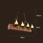 Průmyslové závěsné stropní světlo z dřeva a železa, kompatibilní s LED žárovkami E27