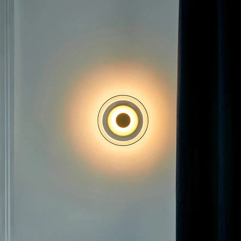 Applique da parete Liora in vetro e pietra, luce LED verso l’alto e verso il basso, 3 colori