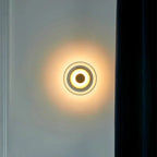 Applique da parete Liora in vetro e pietra, luce LED verso l’alto e verso il basso, 3 colori