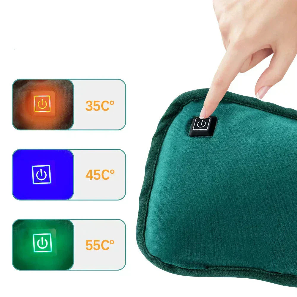 Nahřívací podložka, přenosný ohřívač s dobíjením přes USB, světle šedý nebo zelený, CozyGlow