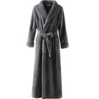 CozyNest varm flannel-morgenkåbe til gravide, ekstra lang pasform