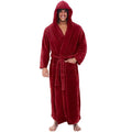 CozyNest Men's Plush Hooded Bathrobe, Warm Fleece Robe With Long Sleeves
