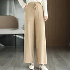 Aveline leveälahkeiset villaiset collegehousut jokapäiväiseen rentoutumiseen