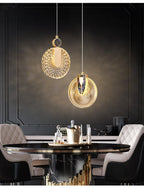 Aurelia-hanglamp, goudkleurige kristalafwerking, instelbare wittint-optie