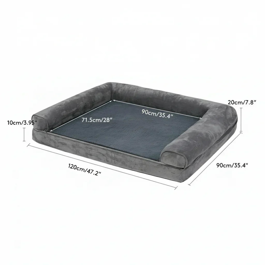 Cuccia ortopedica per cani in memory foam con copertura idrorepellente e comfort morbido - Fioriscas