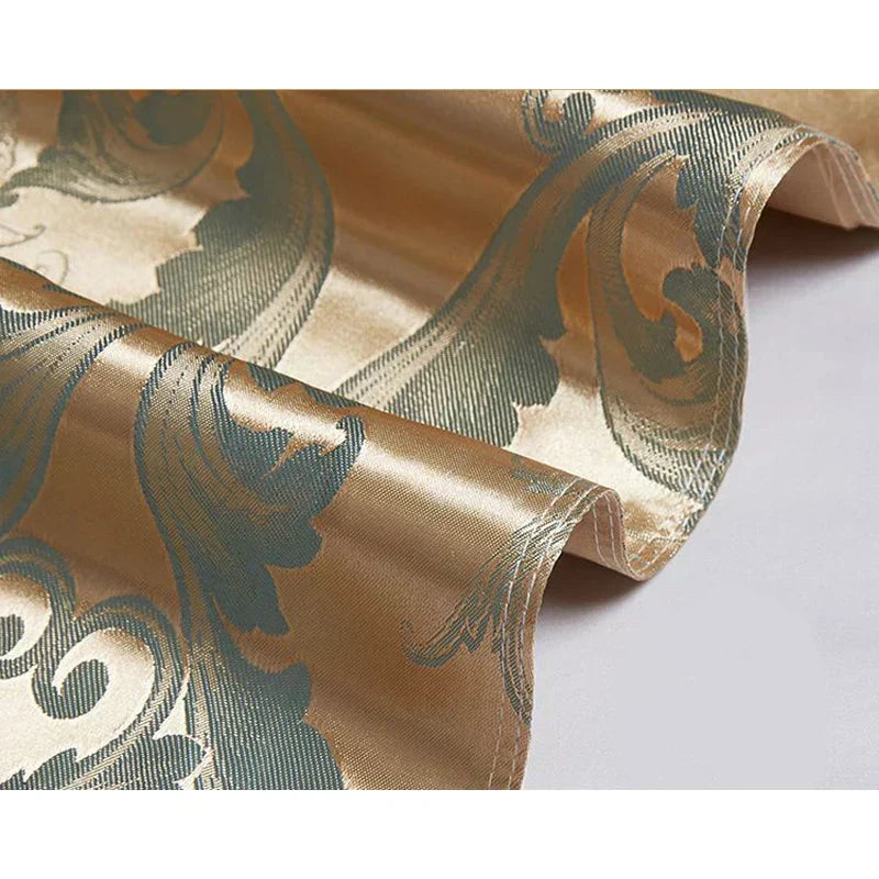 Set copripiumino in raso jacquard blu e oro Aurelume, da matrimoniale a king size super extra large