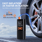 Bærbar luftkompressor på 180 PSI med 25000mAh batteri og digital trykvisning - Fioriscas