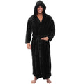 CozyNest Men's Plush Hooded Bathrobe, Warm Fleece Robe With Long Sleeves