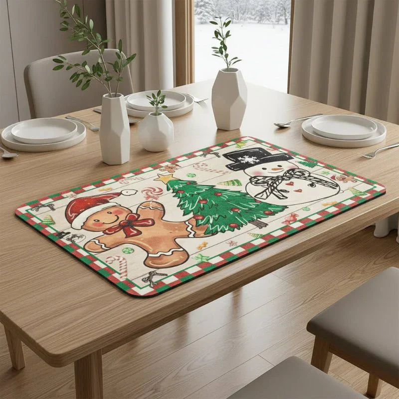 Kerstkeukenmat voor drogen & decoratieve doeleinden - Fioriscas