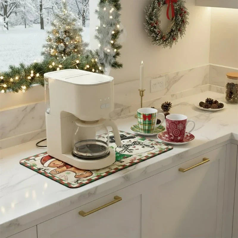 Kerstkeukenmat voor drogen & decoratieve doeleinden - Fioriscas