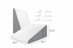 Almofada triangular em cunha para dormir com a parte superior elevada, com capa amovível e bolsos | Fioriscas