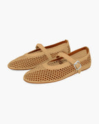 Women's Breathable Mesh Ballet Flats With Vegan Leather Trim