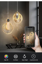 Aurelia-hanglamp, goudkleurige kristalafwerking, instelbare wittint-optie