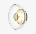 Applique da parete Liora in vetro e pietra, luce LED verso l’alto e verso il basso, 3 colori