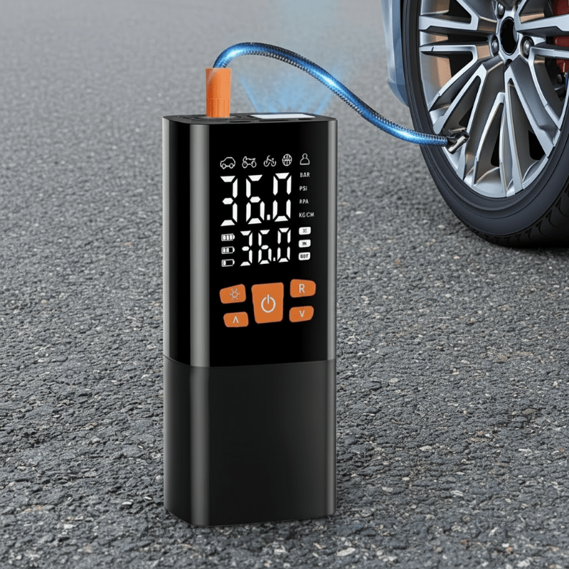 Bærbar luftkompressor på 180 PSI med 25000mAh batteri og digital trykvisning - Fioriscas
