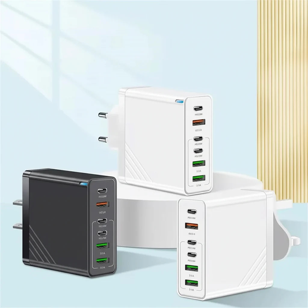 160W USB-C Wall Charger, Six-Port Fast Charging Power Hub