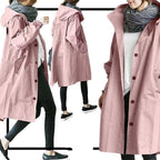 Windproof Women's Trench Coat with Hood