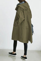 Windproof Women's Trench Coat with Hood