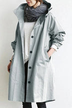 Windproof Women's Trench Coat with Hood