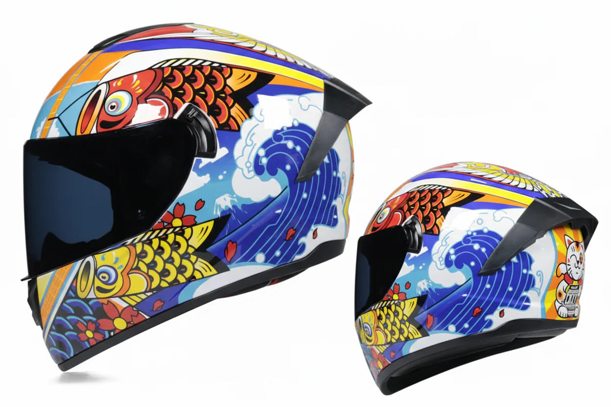 Capacete integral de motociclista com viseira dupla, certificado DOT, preparado para o inverno