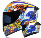 Casco da moto integrale da gara, certificato DOT, sistema a doppia visiera