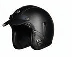 Otevřená motocyklová helma s retro povrchem z PU kůže, certifikace DOT