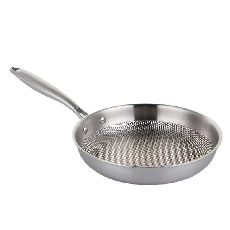 Wok in acciaio inossidabile 304 da 28/30 cm, senza rivestimento, per fornelli a gas e a induzione - Fioriscas