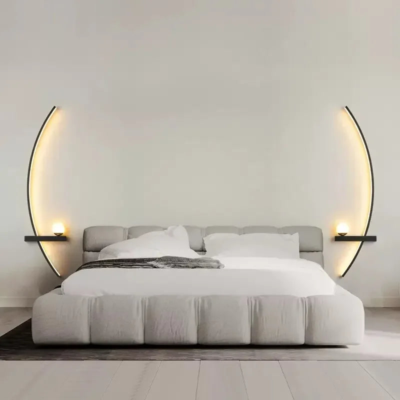 Applique da parete, AstraGlow oro e nero a strisce con LED, dimmerabile per interni ed esterni