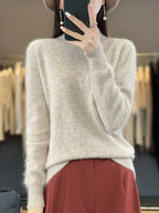 Lyria Women's 100% Cashmere Sweater, O-Neck, 10 Colors