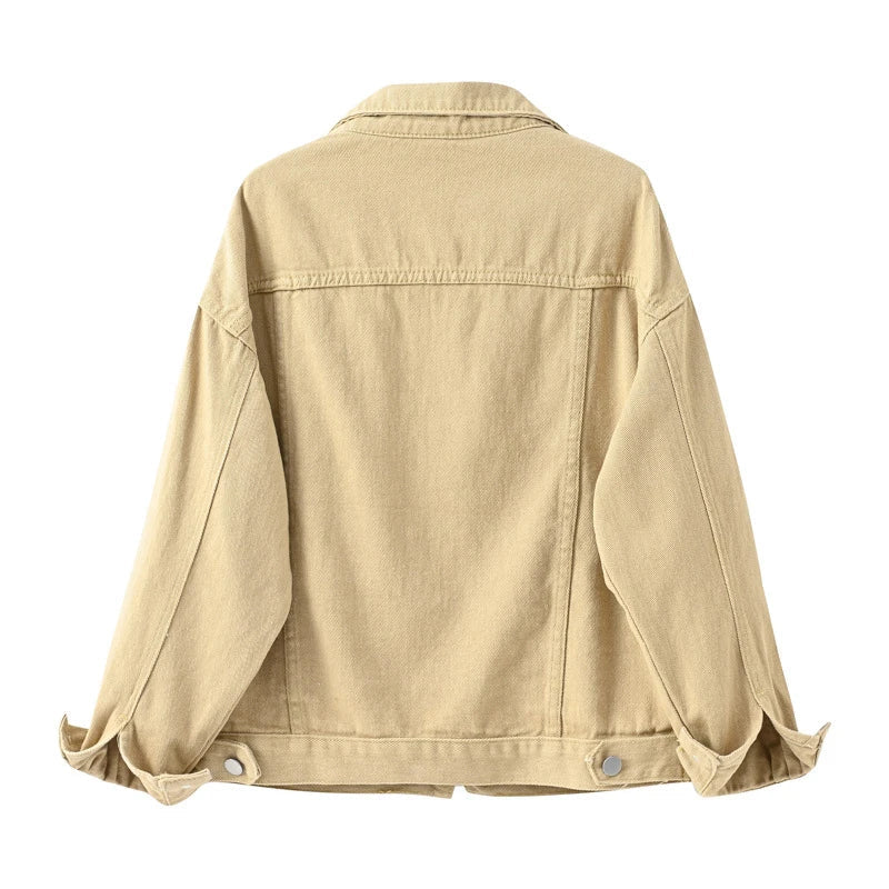 Harborline denim damesjack met knoopsluiting aan de voorkant, comfortabele pasvorm voor elke dag
