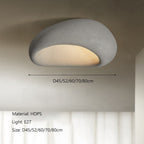 Wabi-Sabi Ceiling Light With Fabric Shade And Nickel Finish