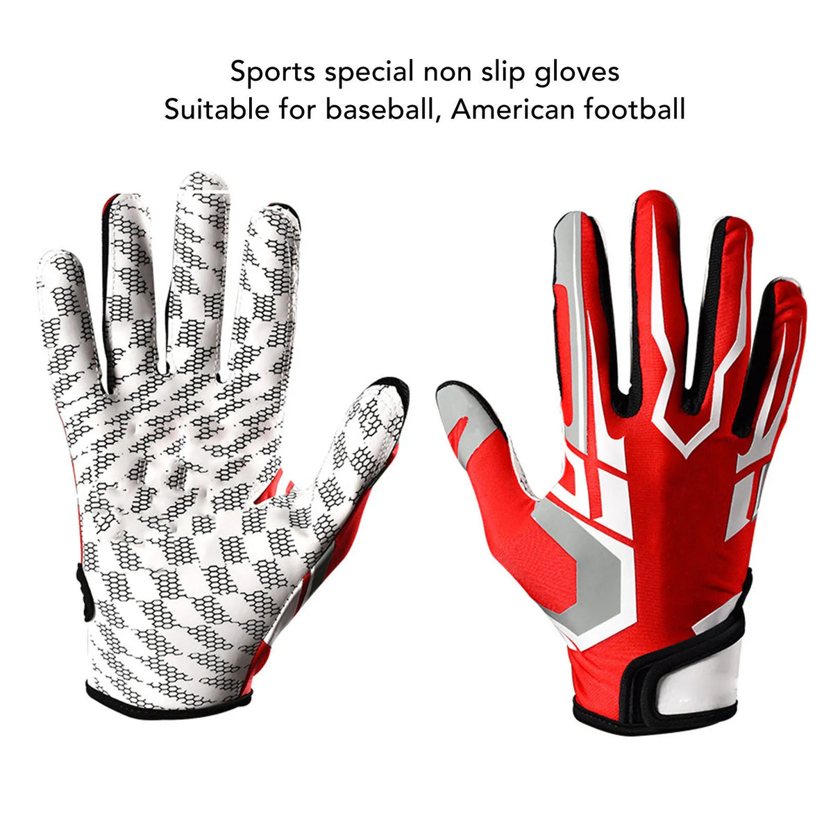 Rutschfeste Baseball- und Fußballhandschuhe mit starkem Grip und schützender Polsterung für Jugendliche und Erwachsene - Fioriscas