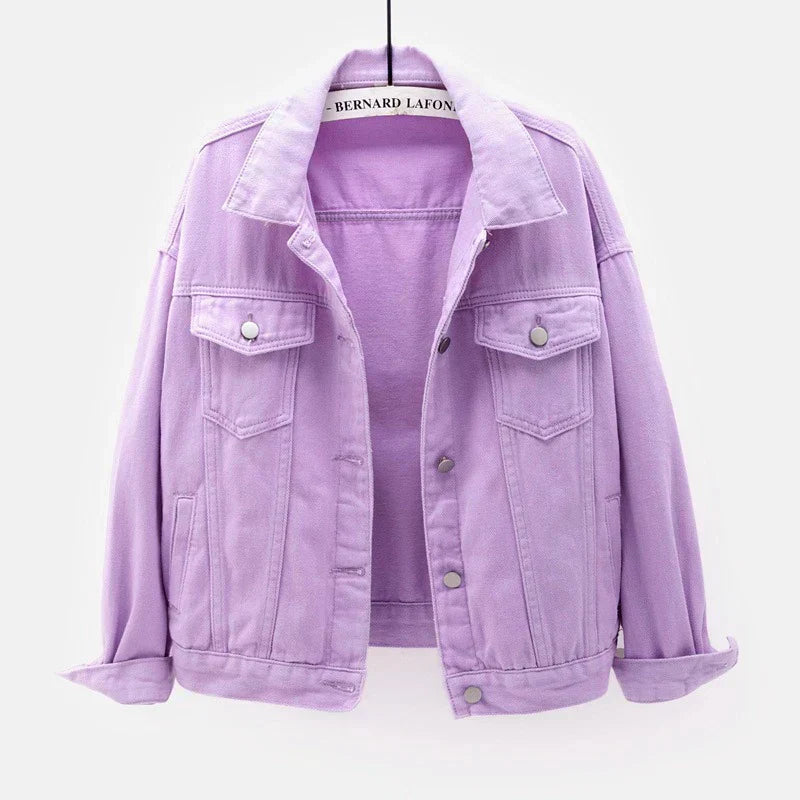 Harborline denim damesjack met knoopsluiting aan de voorkant, comfortabele pasvorm voor elke dag