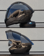 Modular Full-Face Motorcycle Helmet, Two-Lens Visor With Mesh Chin Guard, DOT Certified