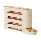 Egg Box RolloMaxx | 4-Tier Egg Organizer | Space-Saving & Self-Rolling | Transparent Design