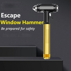 All-Metal Car Safety Window Hammer - Emergency Glass Breaker & Seat Belt Cutter