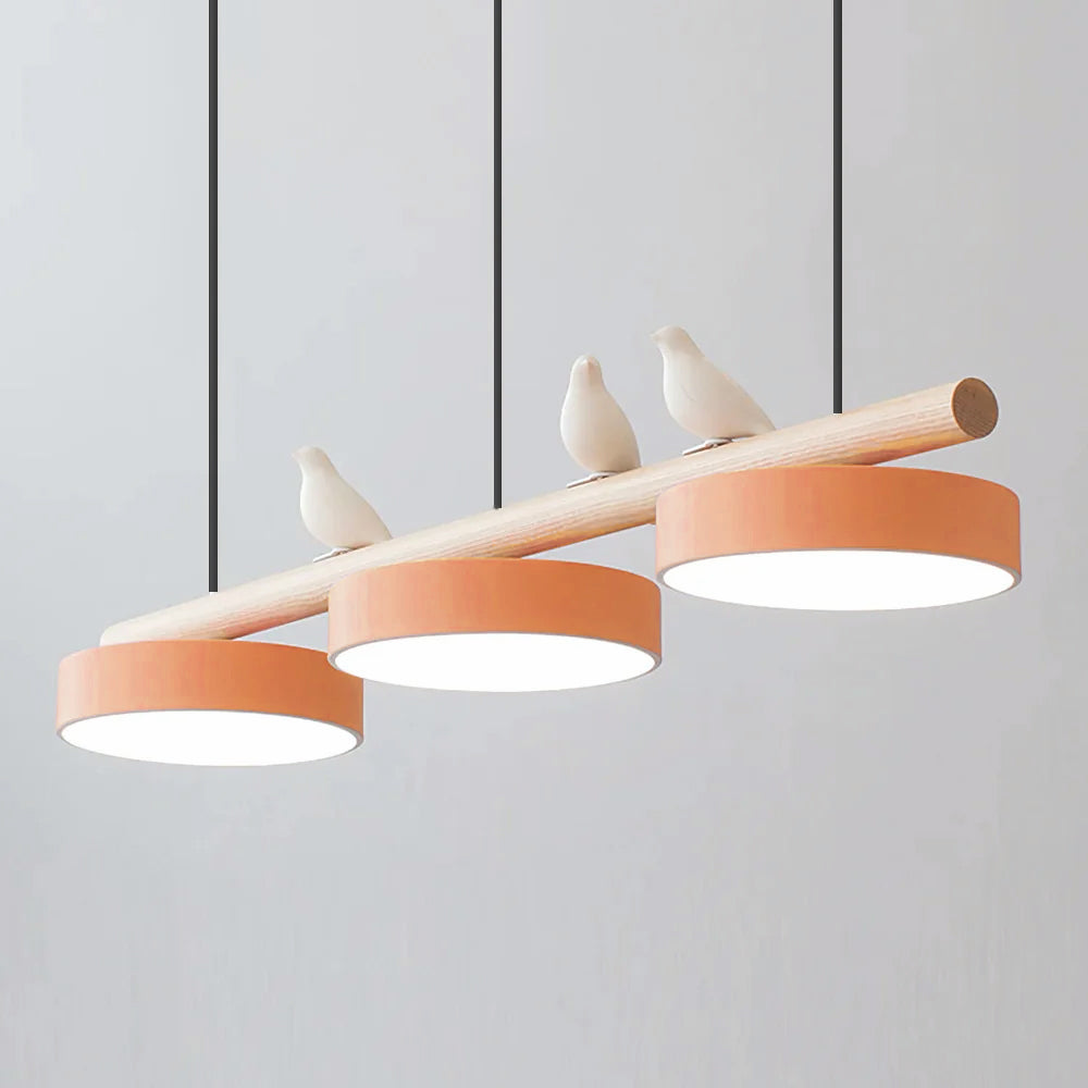 Lampada a sospensione con motivo di uccelli, apparecchio LED LyraNest ispirato alla natura