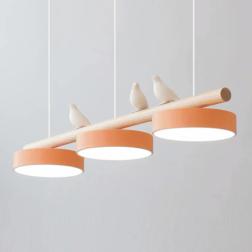 Lampada a sospensione con motivo di uccelli, apparecchio LED LyraNest ispirato alla natura