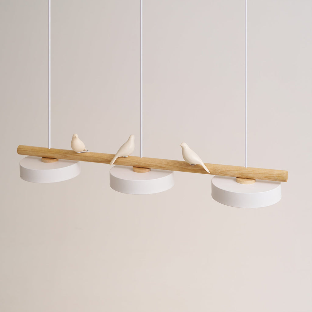 Lampada a sospensione con motivo di uccelli, apparecchio LED LyraNest ispirato alla natura