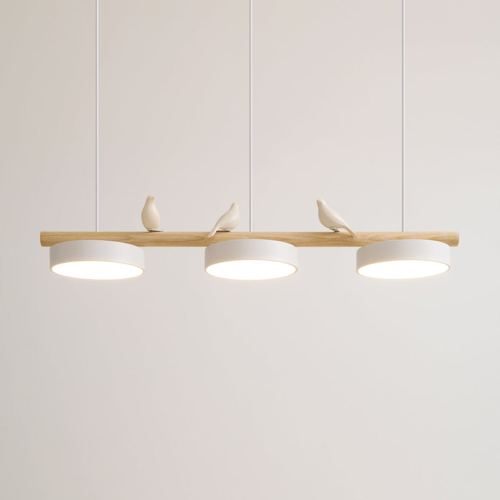 Lampada a sospensione con motivo di uccelli, apparecchio LED LyraNest ispirato alla natura