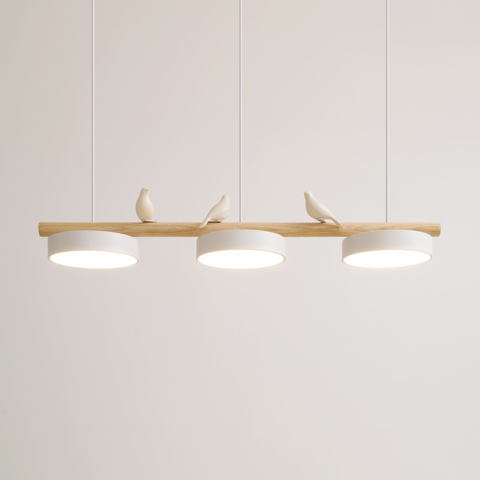 Lampada a sospensione con motivo di uccelli, apparecchio LED LyraNest ispirato alla natura