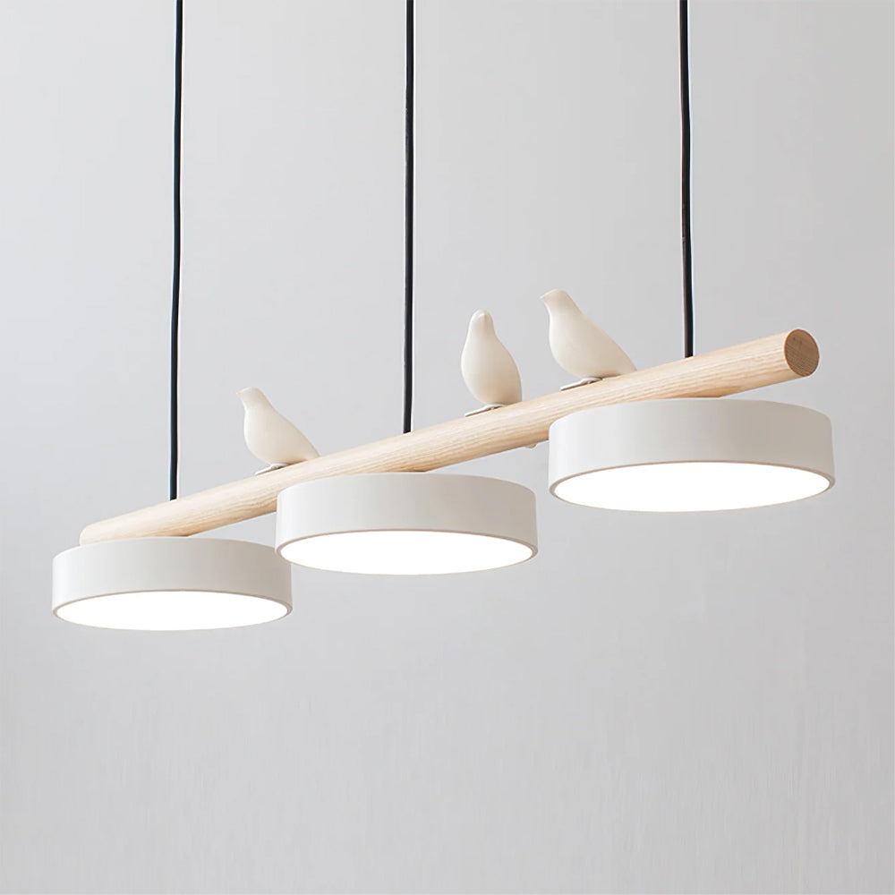 Lampada a sospensione con motivo di uccelli, apparecchio LED LyraNest ispirato alla natura