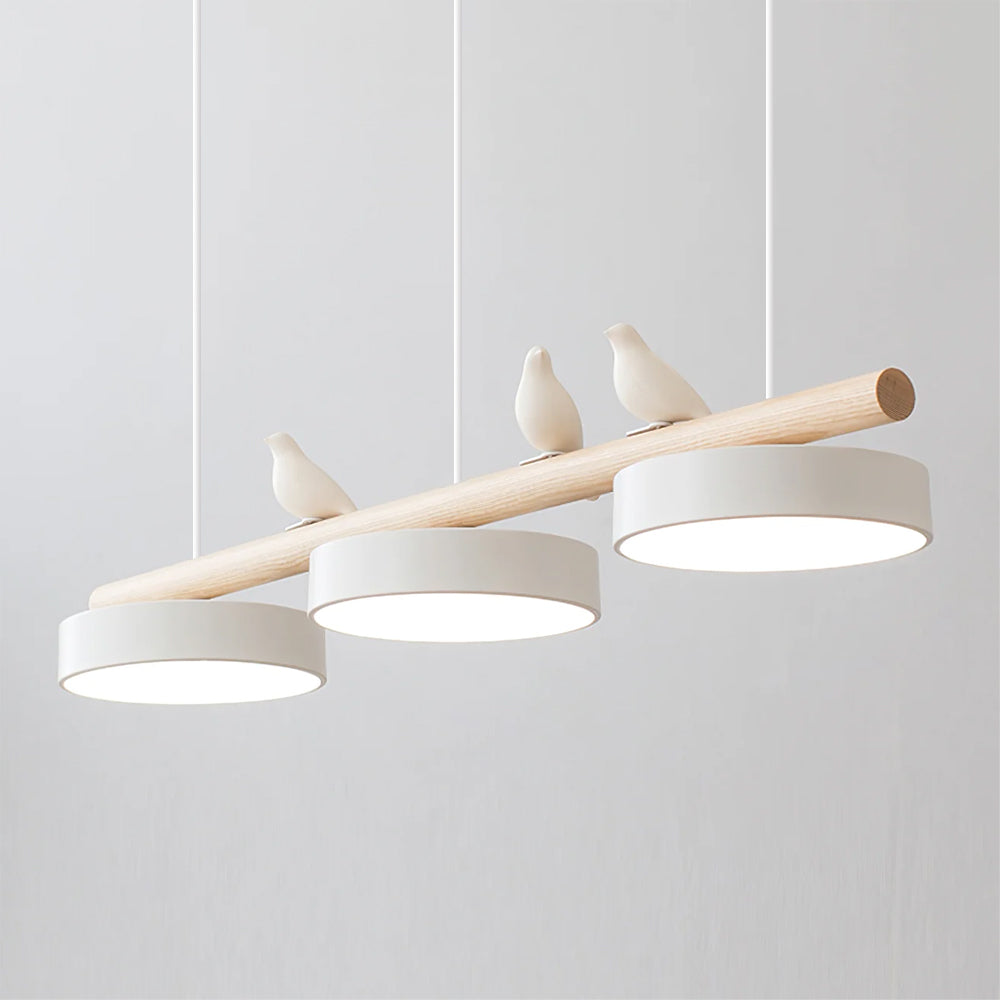 Lampada a sospensione con motivo di uccelli, apparecchio LED LyraNest ispirato alla natura