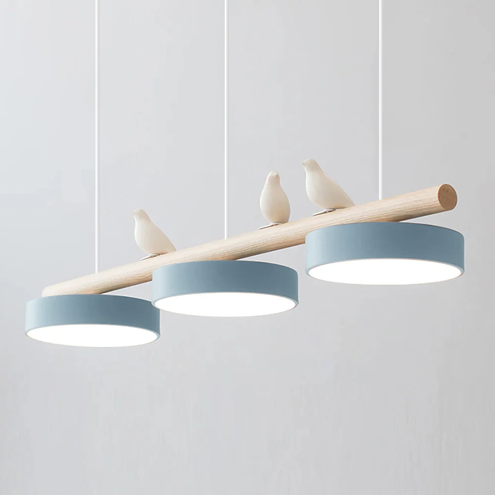 Lampada a sospensione con motivo di uccelli, apparecchio LED LyraNest ispirato alla natura