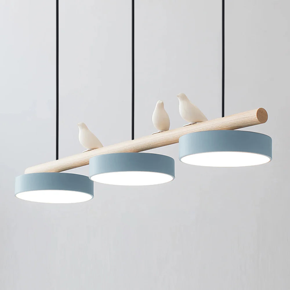 Lampada a sospensione con motivo di uccelli, apparecchio LED LyraNest ispirato alla natura